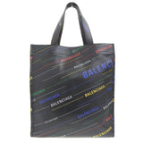 Balenciaga Agneau Logo Print Market Shopper Tote