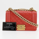 Chanel Lambskin Quilted Small Boy Flap Bag