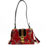 Gucci Jacquard Floral Mini Sylvie Top Handle Bag