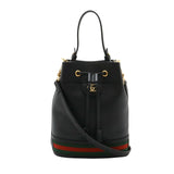 Gucci Ophidia Small Glazed Textured Calfskin Web Bucket Bag