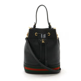 Gucci Ophidia Small Glazed Textured Calfskin Web Bucket Bag