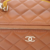 Chanel Lambskin Quilted Small Top Handle Vanity Case With Chain