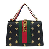 Gucci Bee Star Print Small Sylvie Shoulder Bag