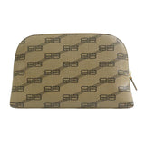 Balenciaga Coated Canvas BB Monogram Signature Toiletry Pouch