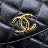 Chanel Quilted Mini Top Handle Clutch With Chain