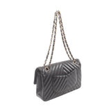 Chanel Lambskin Chevron Quilted Medium Double Flap Shoulder Bag