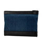 Balenciaga Denim Leather Clip M Clutch Bag