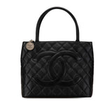 Chanel Medaillon Leather Tote Handbag