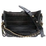 Chanel Calfskin Crocodile Embossed Small Gabrielle Crocodile Hobo Bag