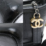 Chanel Calfskin Crocodile Embossed Small Gabrielle Crocodile Hobo Bag