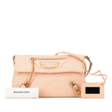 Balenciaga Chevre Gold Metallic Edge Hardware Envelope Clutch Bag