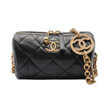 Chanel Lambskin Pearl Quilted CC Mini Bowling Bag