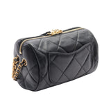 Chanel Lambskin Pearl Quilted CC Mini Bowling Bag