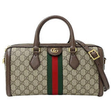 Gucci GG Supreme Monogram Web Medium Ophidia Boston Bag