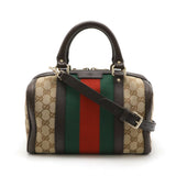 Gucci Monogram Vintage Web Small Boston Bag