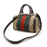 Gucci Monogram Vintage Web Small Boston Bag