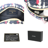 Chanel Tweed Quilted Round Filigree Clutch With Chain