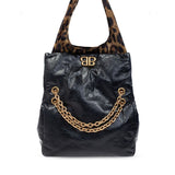 Balenciaga cheetah print fold over Bag