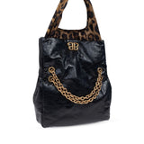 Balenciaga cheetah print fold over Bag