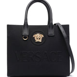Versace La Medusa Canvas Small Tote Bag