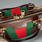 Gucci Monogram Vintage Web Medium Top Handle Bag