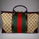Gucci Monogram Vintage Web Medium Top Handle Bag