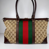 Gucci Monogram Vintage Web Medium Top Handle Bag