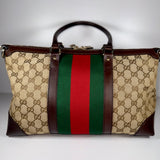Gucci Monogram Vintage Web Medium Top Handle Bag