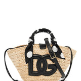 Dolce & Gabbana Kendra DG Small Raffia Basket Tote