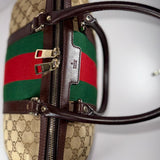 Gucci Monogram Vintage Web Medium Top Handle Bag