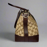 Gucci Monogram Vintage Web Medium Top Handle Bag