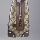 Gucci GG Supreme Monogram Textured Dollar Calfskin Detail Tote