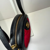 Gucci Velvet GG Monogram Textured Calfskin Round Shoulder Bag