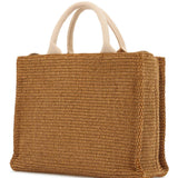 Marni Raffia-Effect Canvas Small Tote Bag